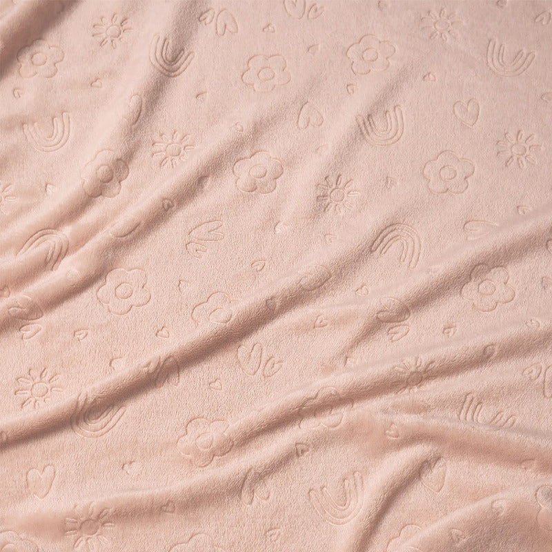 Cobertor Micro Grabado Para Carriola 1x0.74m Marca Vianney® Florencia 300 G Rosa