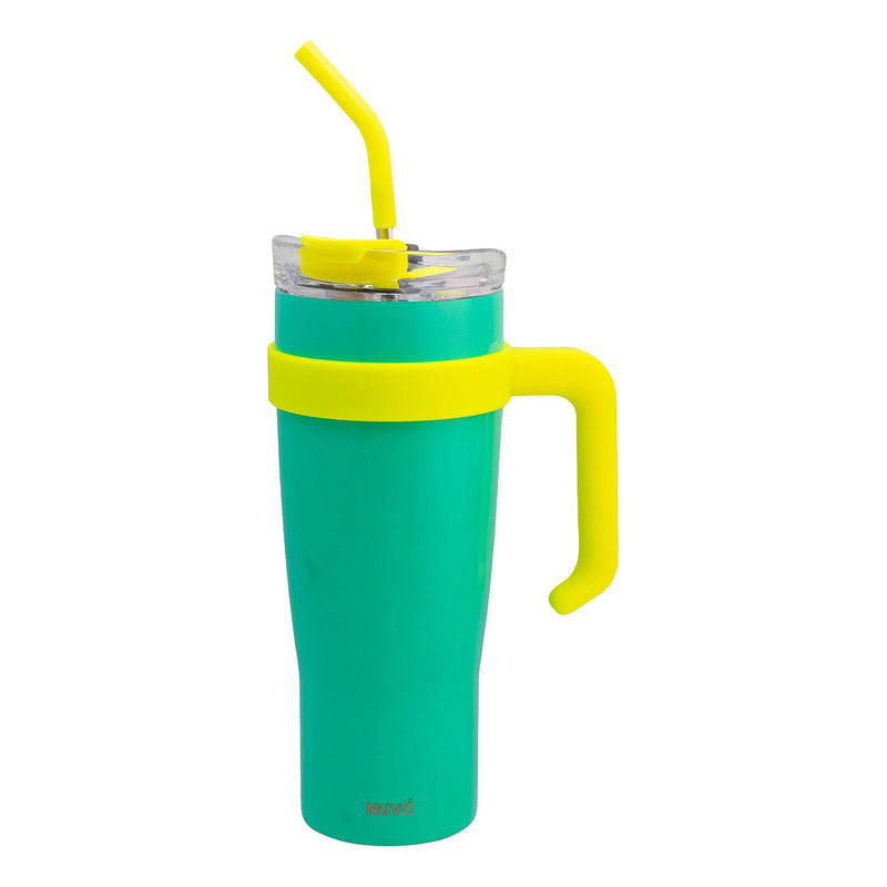 Termo Doble Pared Acero Inoxidable Con Asa/popote 1.2l Nuvó®