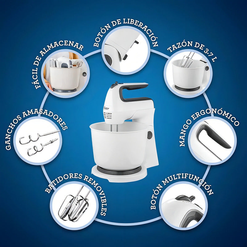 Batidora Pedestal 3.7 L Oster 6 Vel Desmontable Tp - B2174 Color Blanco