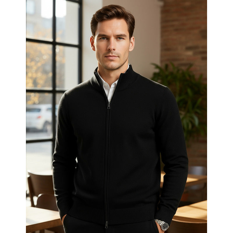 Suéter De Hombre De Punto Fino Con Cierre Mod.e55304 Bobois®