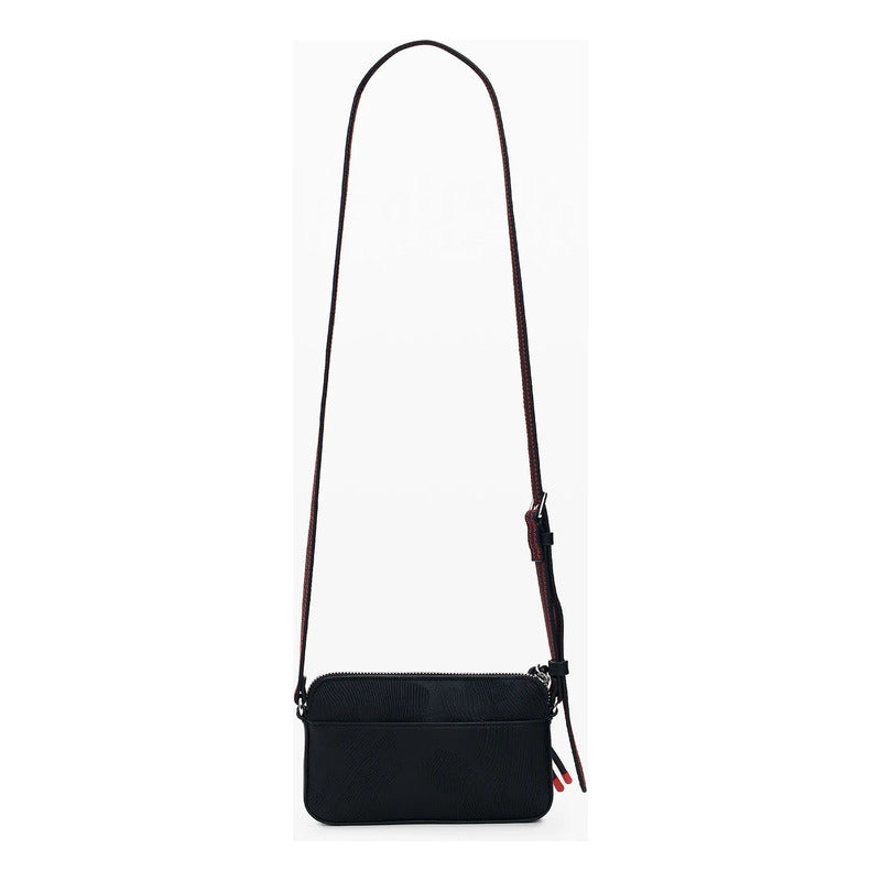 Monedero Bandolera Pequeño Mod. 26sayp14/2000 Desigual® Negro Floreado
