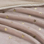 Cobertor Suave Ligero Para Cuna 1.00x0.74m Marca Vianney® Estrellas 300 G Coral Claro