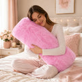 Almohada Abrazable Peluda 110cm X 40 Cm Marca Pillow Lart® Rosa