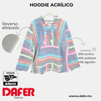 Suéter Poncho Canguro Artesanal Hoodie Acrilico Colores