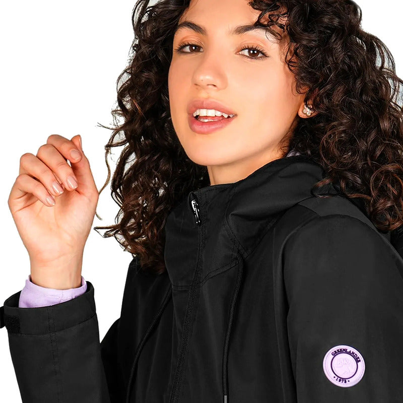 Chamarra + Sudadera Para Dama Mod. Dw89-pol8159 Greenlander® Negro/lila M Liso