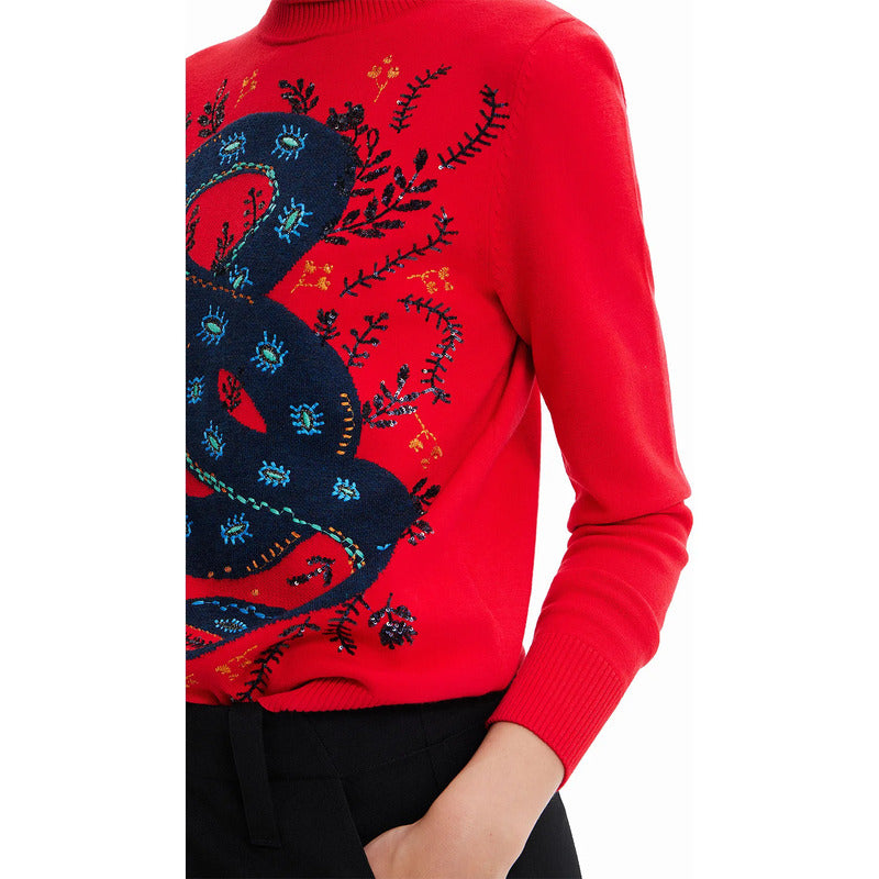 Suéter Casual Para Mujer Estampado Original Marca Desigual® Multicolor 22wwjf20