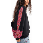 Sudadera Mangas Bordadas Para Mujer 24swsk29/2000 Desigual® Xl Negro Bordado