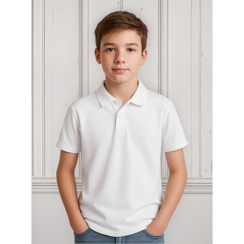 Camisa Polo Casual Para Niño Mod.890 Mayoral® Blanco Lisa 16