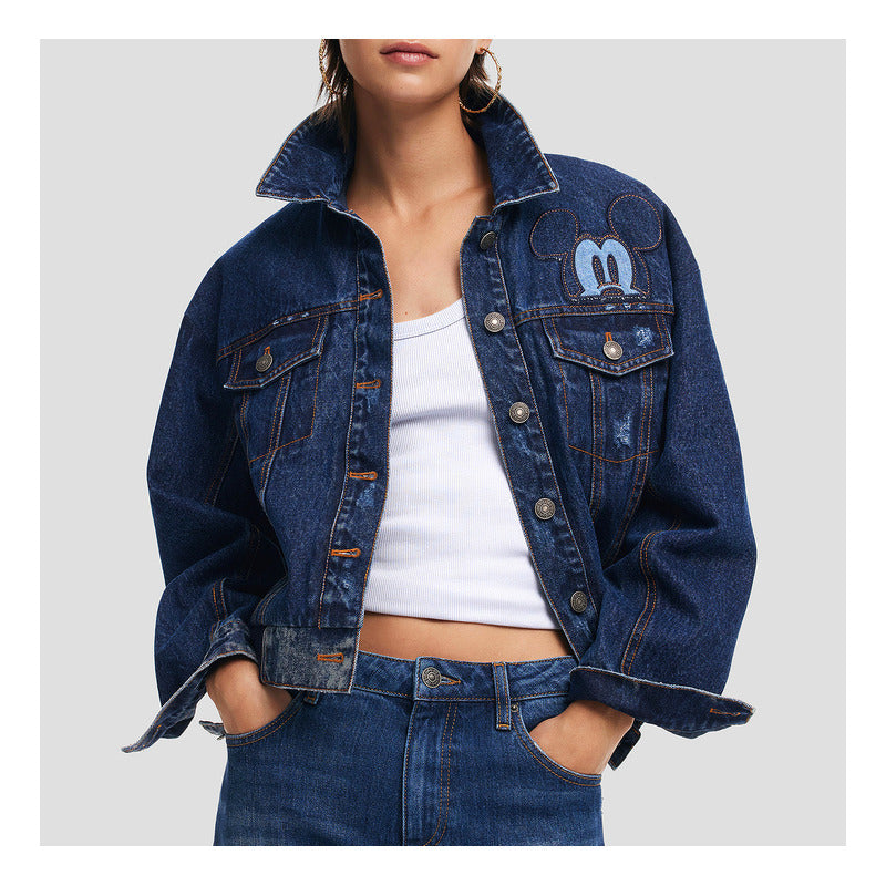 Chamarra De Mezclilla Bomber Bordada Para Dama Desigual®