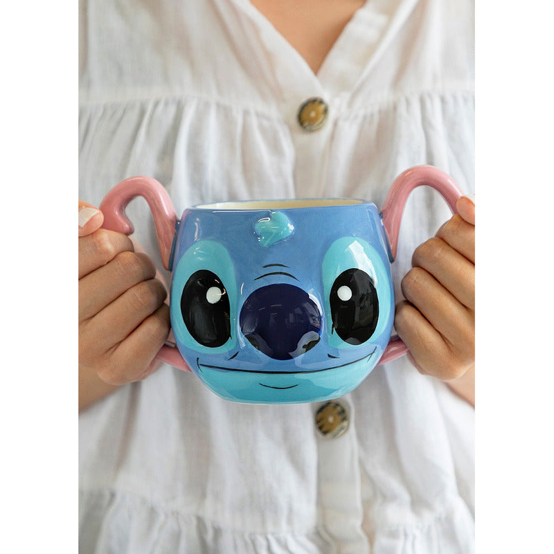 Taza Tarro De Ceramica 650ml Asas Grandes Stitch Multicolor Stitch 1778