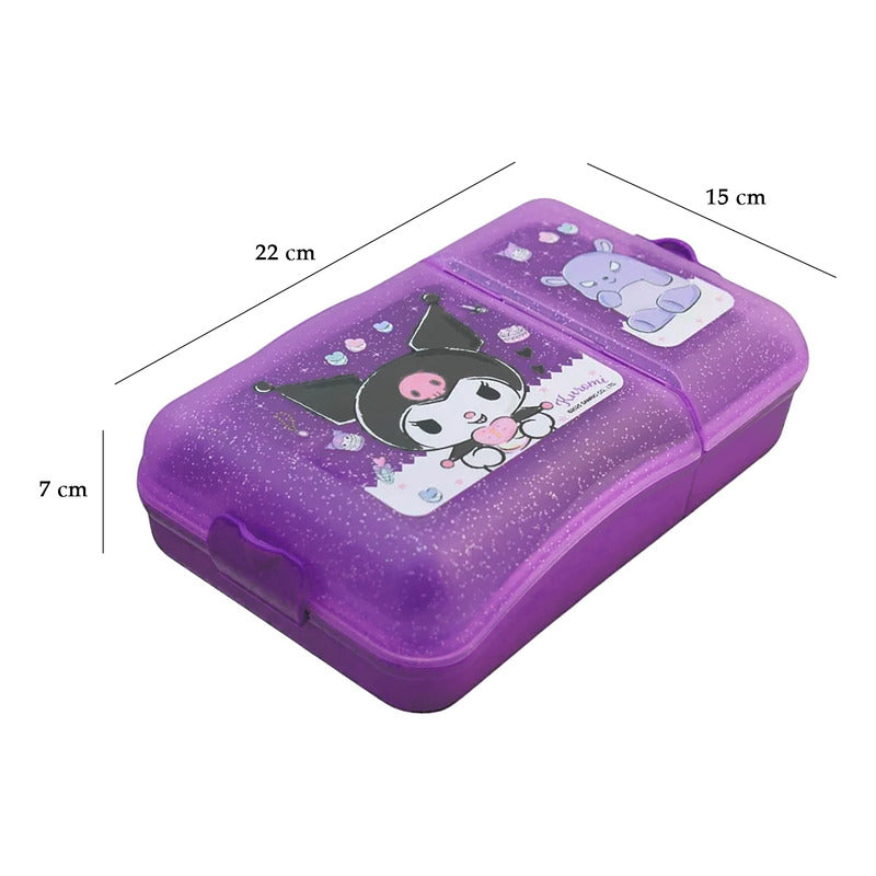 Lonchera Escolar Infantil Con 2 Divisiones Diseños Animados