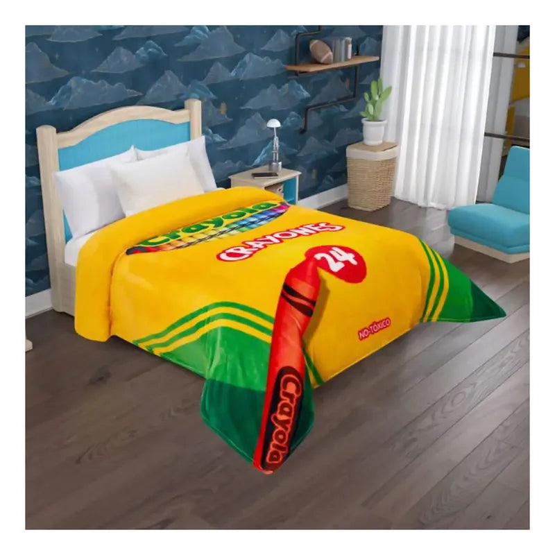 Cobertor Borrega Individual 1.50m X 2.00m Marca Providencia® Crayola 1 Kg Multicolor