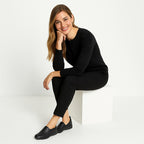 Zapato Flat Confort Casual Para Mujer Mod.35311 Marca Flexi® Negro Lisa 24.5 Mx