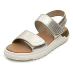 Sandalia Casual Para Mujer Con Cápsula 1294010 Marca Flexi® Oro Liso 25 Mx