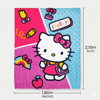 Cobertor Ligero Super Suave Matrimonial Diseños Providencia® Hello Kitty Funday 850 G Multicolor