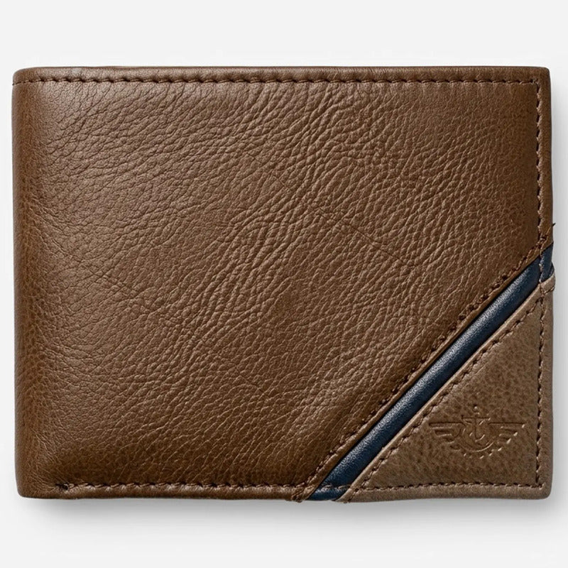 Billetera Para Hombre Bifold Mod.000tb-0029 Marca Dockers® Marrón Oscuro Liso