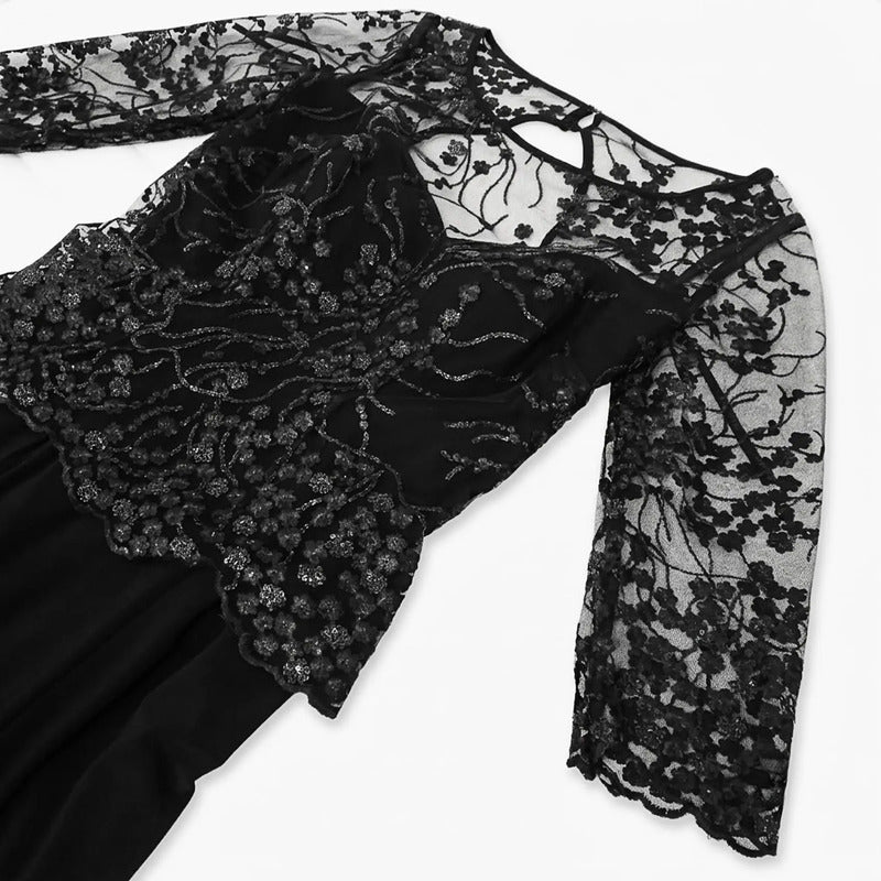 Vestido Largo De Noche Para Mujer Mod.8798 Marca Massima® Negro Lisa 8