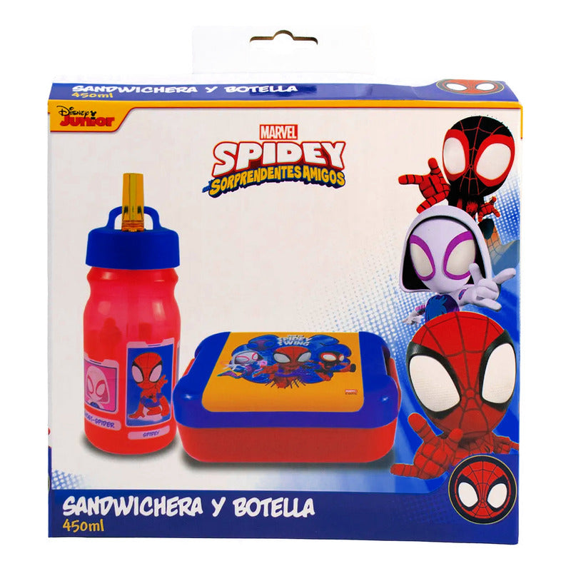 Lonchera Infantil De Plástico Con Botella Diseños Varios