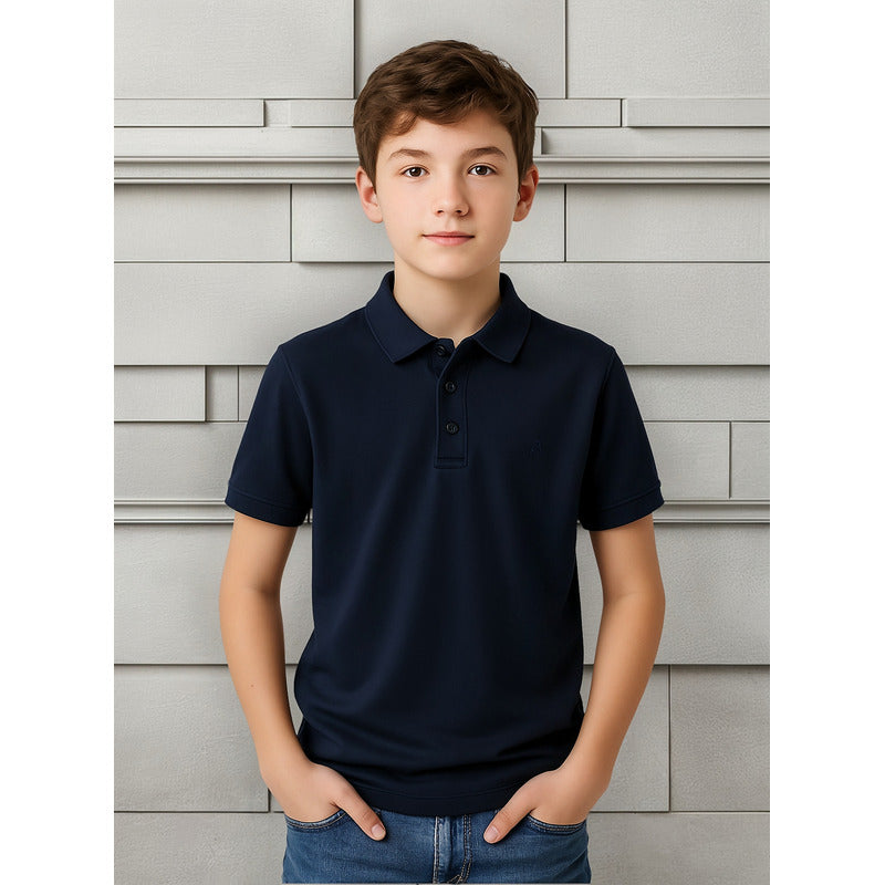 Camisa Polo Casual Para Niño Mod.890 Mayoral® Azul Marino Lisa 16