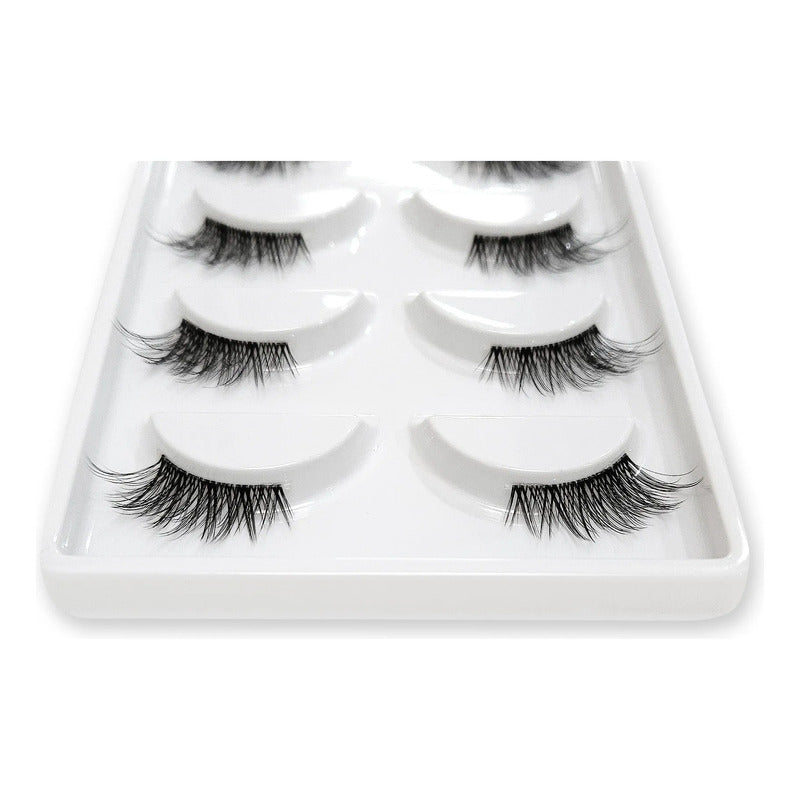 Pestañas Postizas En Tira 5 Pares Marca Kfer Valtierra® Negro Teddy C 1.5 Cm