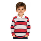 Playera Polo Casual Para Niño Mod.3111 Marca Mayoral® Tomate 3 Años Rayas