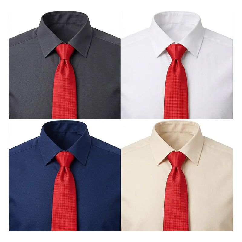 Corbata Elegante Para Hombre Eventos Y Negocios Marca Cotu® Rojo Texturizado 160 Cm