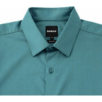 Camisa Slim Fit Para Hombre Mod. B61301 Marca Bobois® Verde Agua Liso M