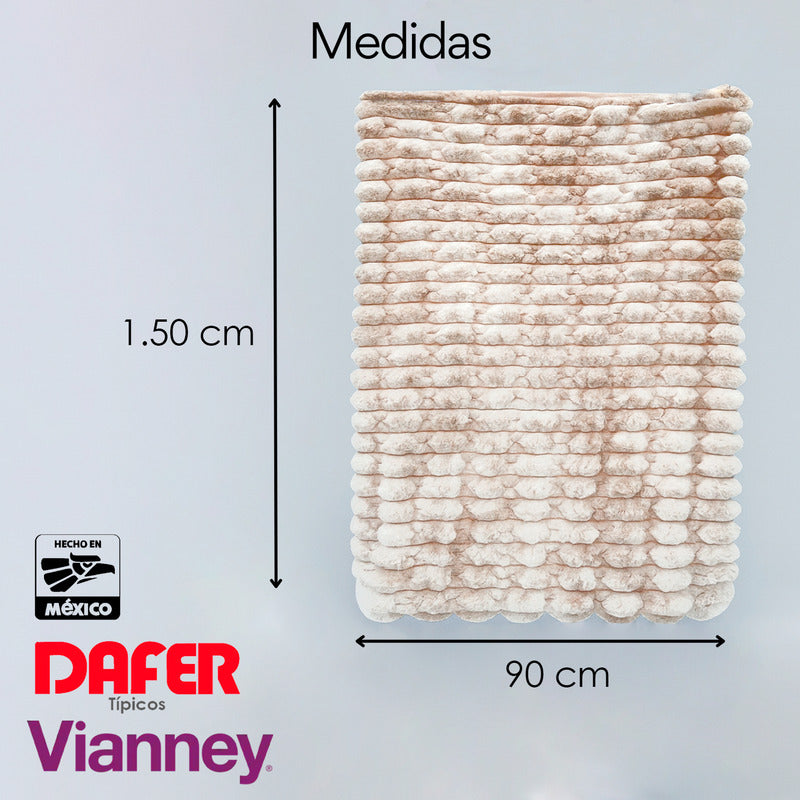 Frazada Gante Beige Suave Decoración 90x150cm Vianney® Liso Blanco