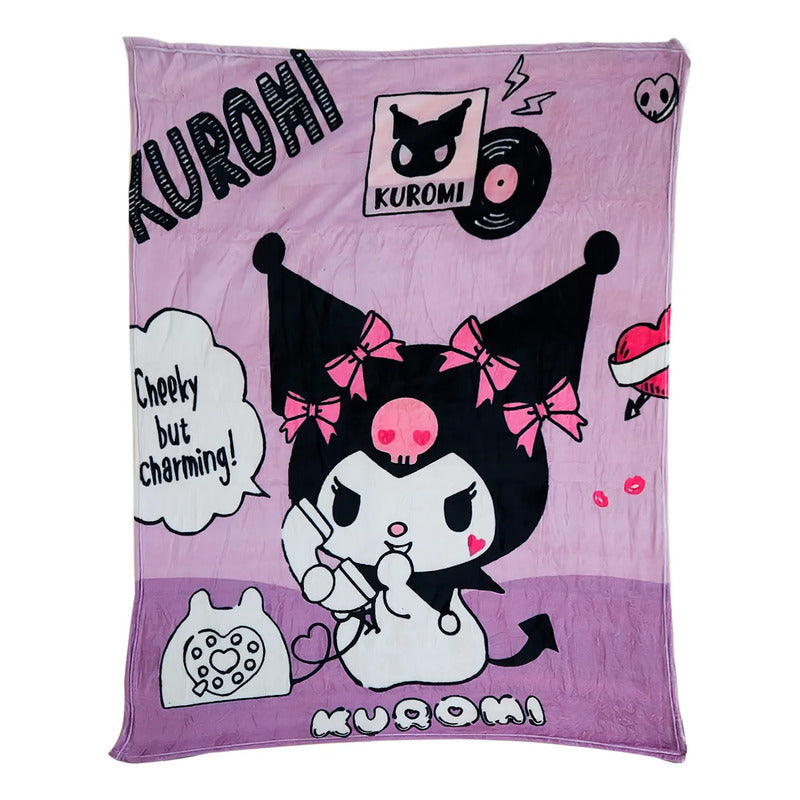Cobertor Ligero Super Suave Matrimonial Diseños Providencia® Kuromi 850 G Multicolor