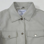 Chaqueta Casual Tipo Piel Para Dama M.shila-2502 Roosevelt® Gris Ch Lisa