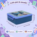 Contenedor De Alimentos Escolar 3 Divisiones Para Niños Stitch 1749-354