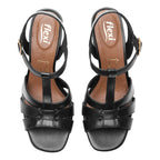 Sandalia Tacón Alto Para Mujer Mod.134401 Marca Flexi® Negro Liso 25.5 Mx