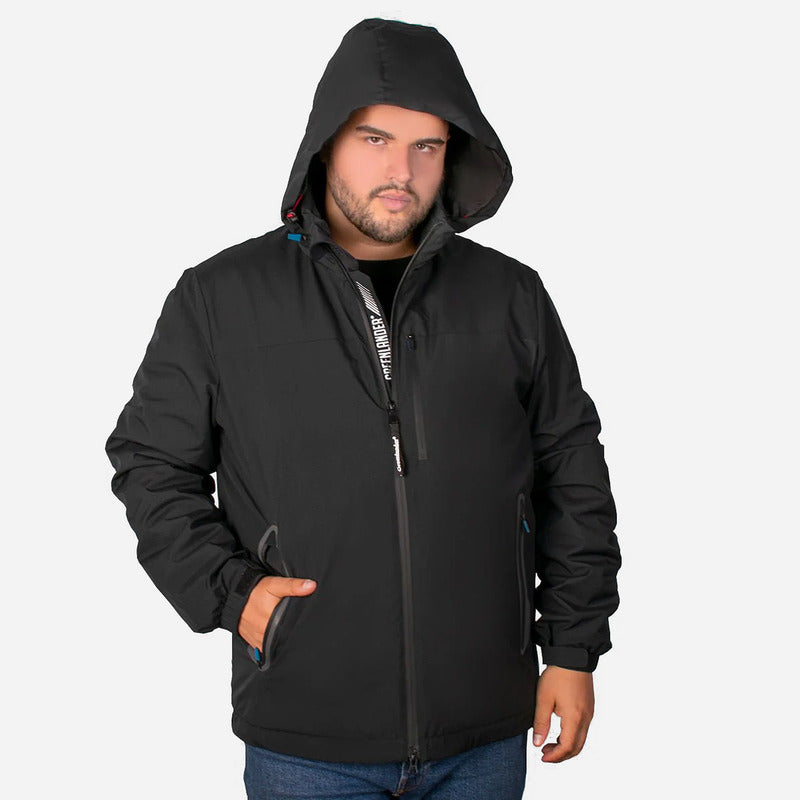 Chamarra Rompeviento Para Hombre M.cw86-ny8597l Greenlander® Negro 1x Lisa