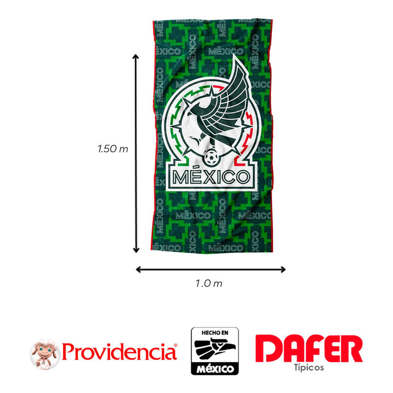 Toalla Súper Jumbo 1x1.50m Providencia® Equipos De Futbol Multicolor Selección Mexicana
