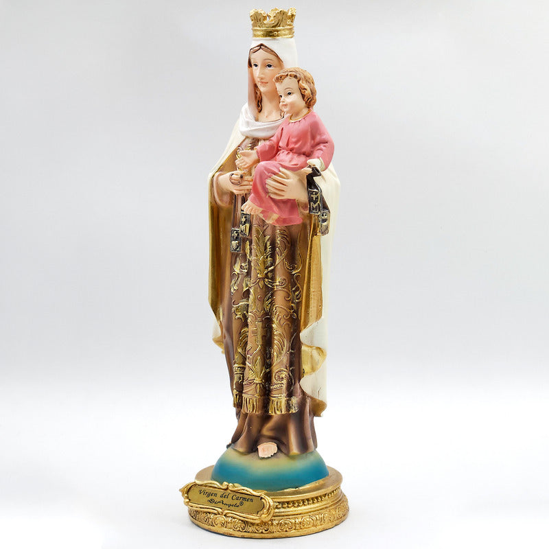 Imagen Religiosa De Resina Virgen Del Carmen 20cm Multicolor