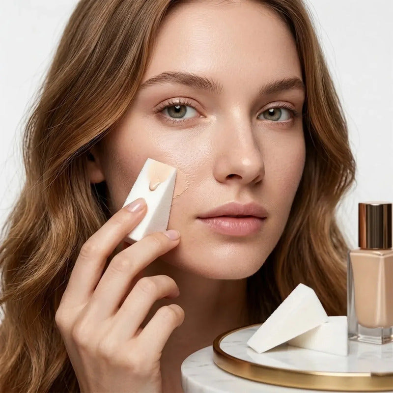 Esponjas Triangulares Para Maquillaje 6pz Marifer Cosmetics® Blanco Mini