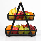 Frutero De Doble Piso Rectangular De Malla De Hierro Nuvó® Negro 1759-166