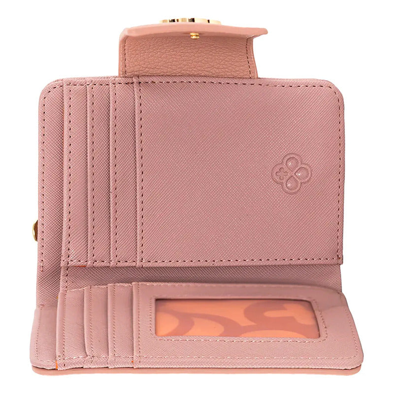Cartera Con Broche Para Dama Mod.ji697 Jaime Ibiza® Rosa Liso