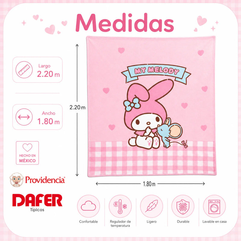 Cobertor Ligero Super Suave Matrimonial Diseños Providencia® Melody 850 G Multicolor