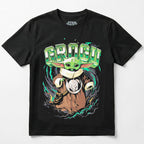 Playera Oversize Fit De Hombre Grogu Force Mascara De Latex® Negro Grogu Force G Lisa
