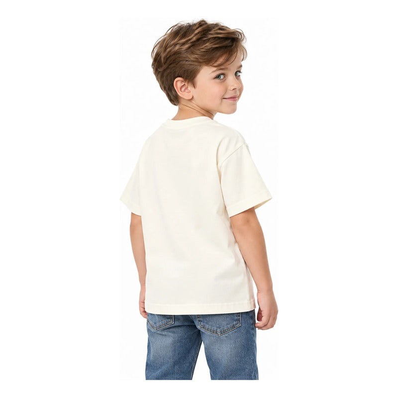 Playera Casual Para Niño Mod.3069 Marca Mayoral® Nata Monster Truck 3 Años Lisa