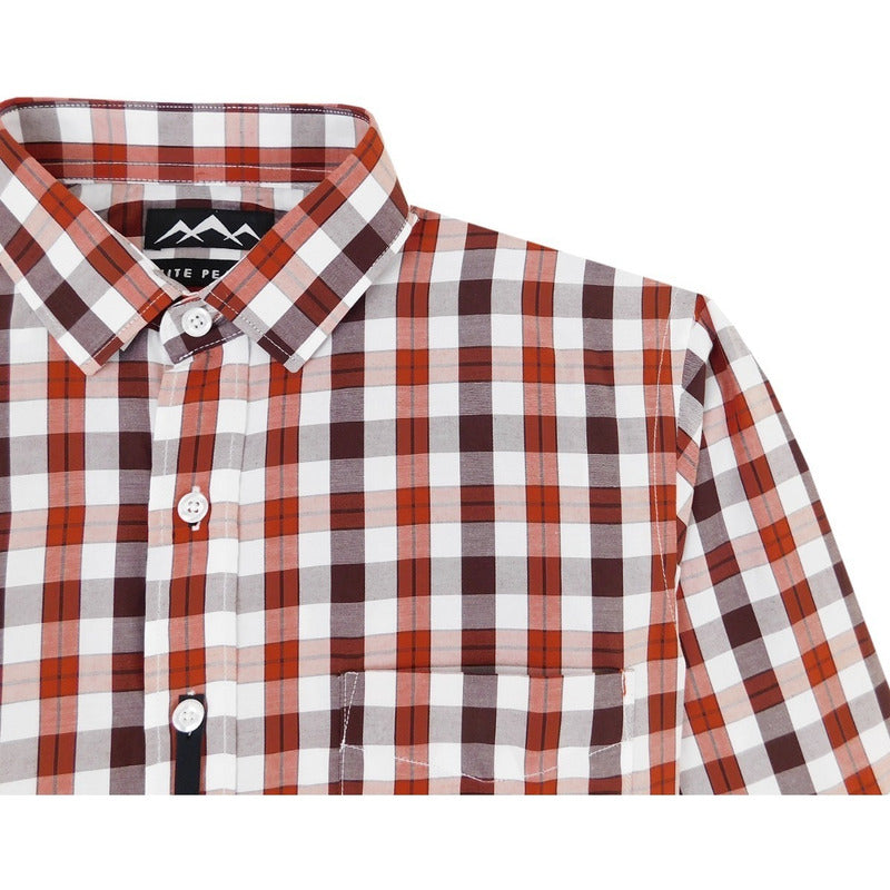 Camisa Regular Fit Cuadros Para Hombre Marca White Peak®