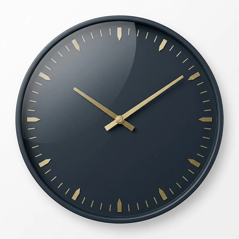 Reloj De Pared Para Interiores Moderno Decorativo 50cm Azul Oscuro