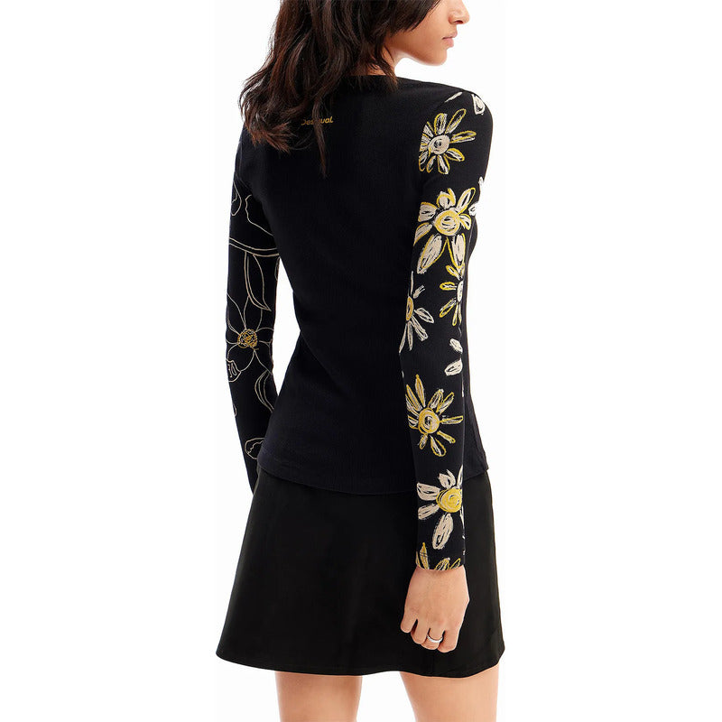 Blusa Casual Para Mujer Con Diseño Artístico Marca Desigual® Multicolor 24swtkac