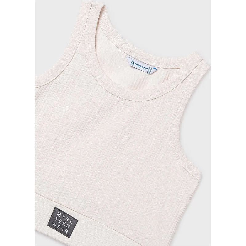 Sudadera Corta Con Blusa Juvenil 6402 Marca Mayoral® 10 Años Vainilla Lisa