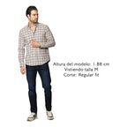 Camisa Para Hombre Manga Larga Cuadros Marca Bobois®