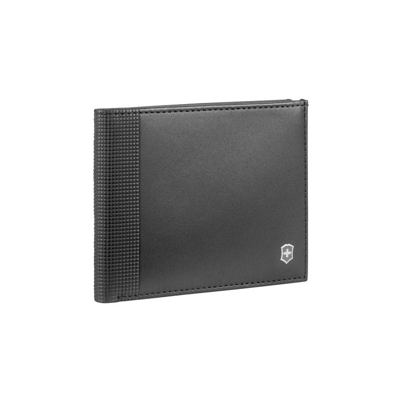 Victorinox Cartera De Piel Altius Alox Bi Fold, Negra Color Negro