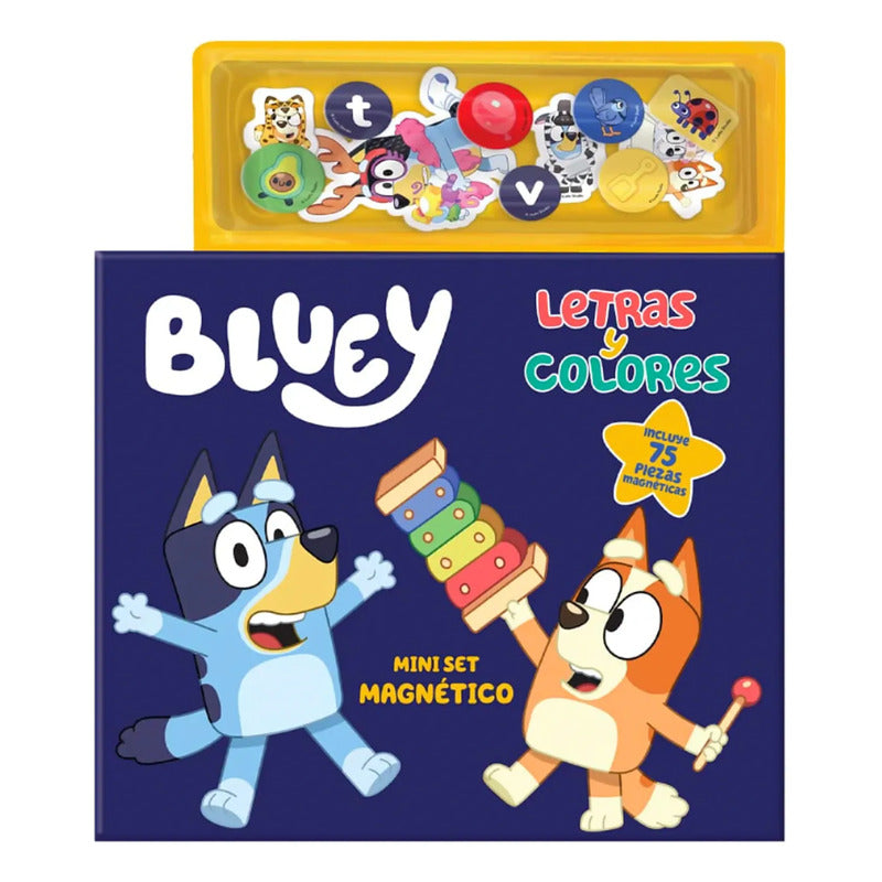Mini Libro Letras Y Colores Magnético Bluey Marca Novelty®