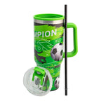 Termo Doble Pared Futbol 1.2l Con Rosca Y Asa Top Choice® Verde