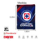 Frazada Ligera Super Suave Matrimonial Futbol Providencia® Equipo 500 G Cruz Azul